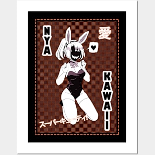 Bunny Girl Kawaii Orange Posters and Art